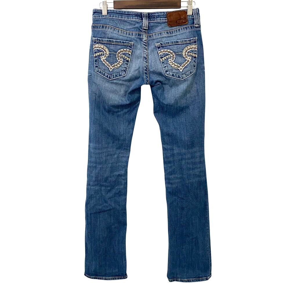 Big Star Sweet Bootcut Jeans Womens 27L Low Rise Embroidered Pocket Y2K - Picture 2 of 13